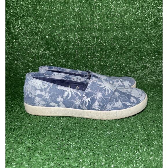 Toms Shoes - TOMS Womens Avalon Blue Floral Slip On Shoe Casual Comfy Low Top Sneakers Size 7